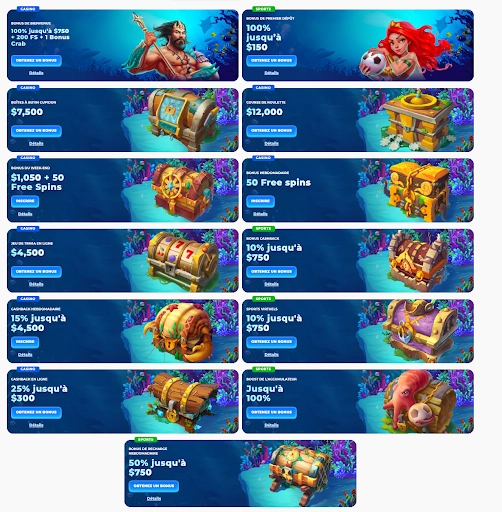 Offres et bonus chez Posido Casino